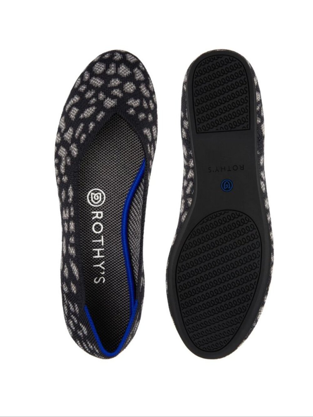 Rothy's‎ Charcoal Kitten Flat Ballet Shoes Size 8.5 Round Toe Knit Comfort NEW